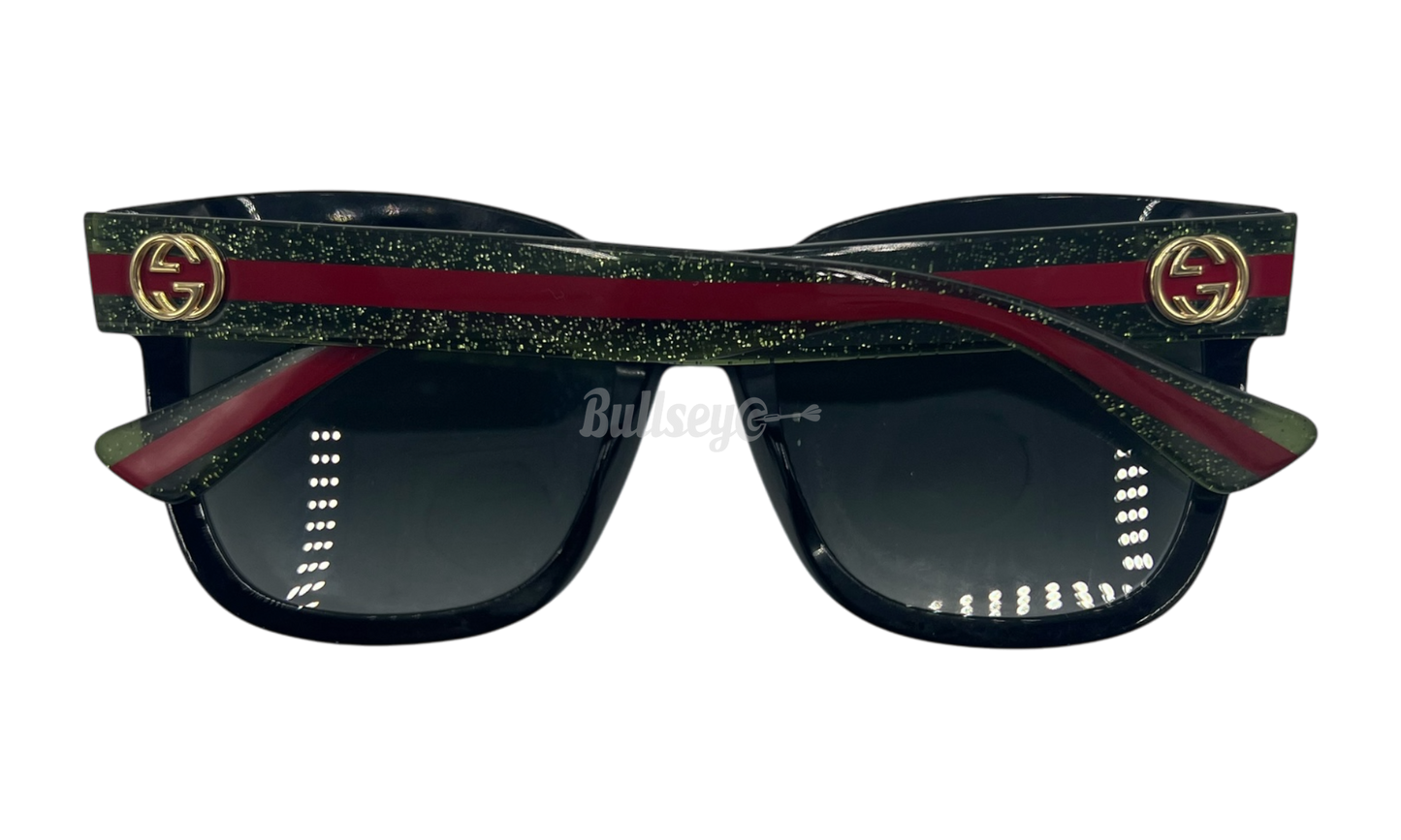 Gucci Web-Stripe Square-Frame Sunglasses (PreOwned)