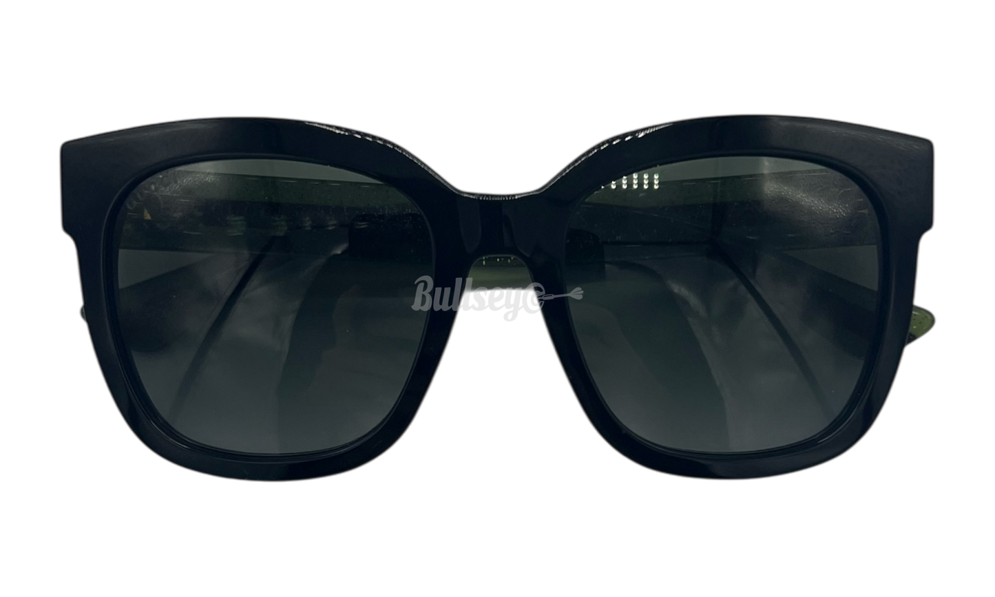 Gucci Web-Stripe Square-Frame Sunglasses (PreOwned)-Bullseye Sneaker Boutique