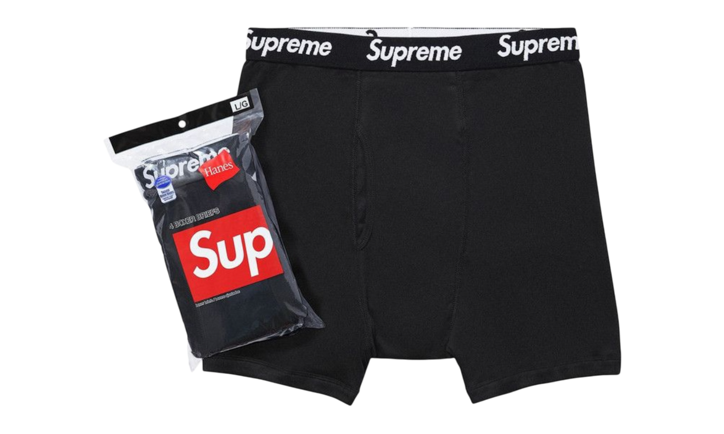 Supreme Hanes Boxer Briefs Black (4 Pack)