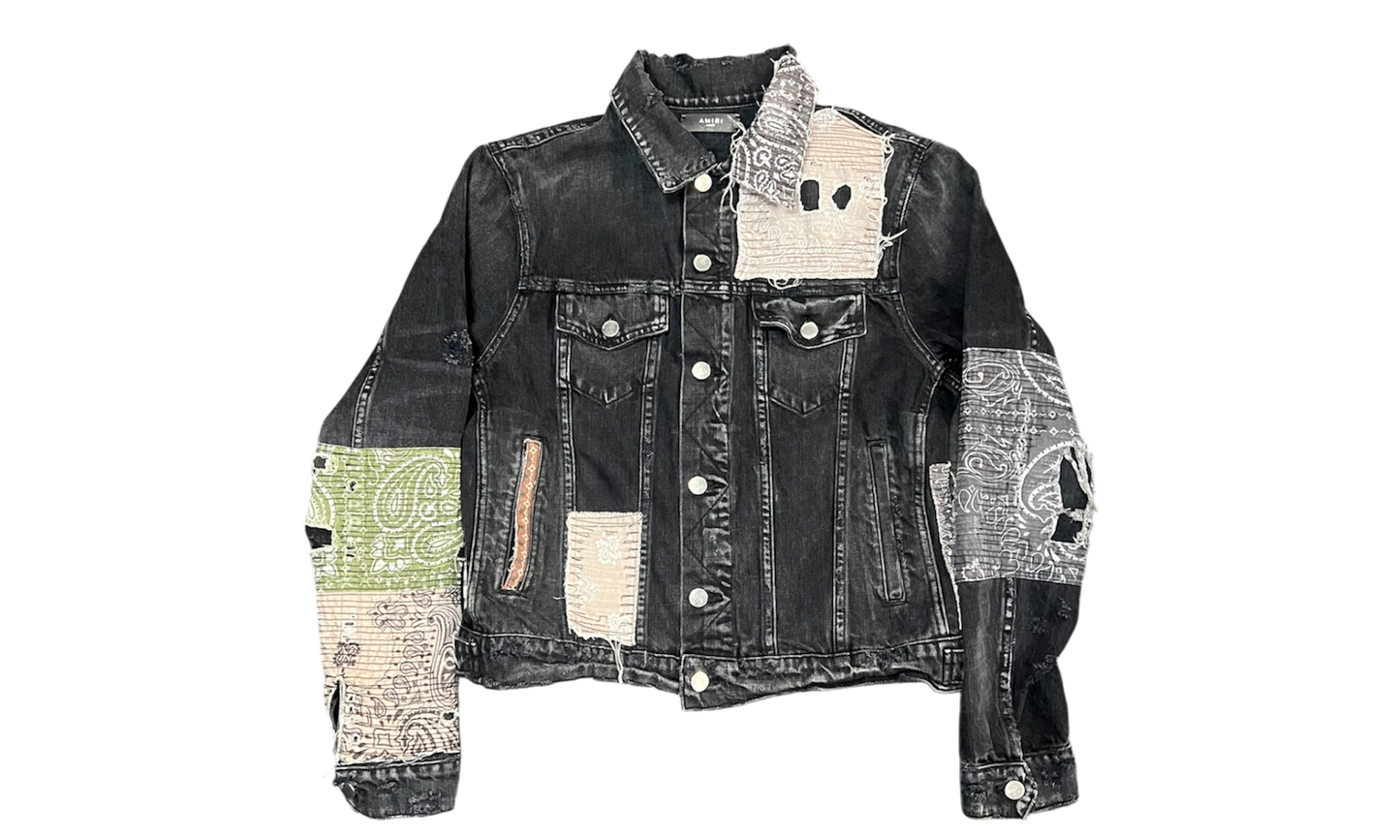Amiri Women's Bandana Patchwork Denim Jacket (PreOwned)
