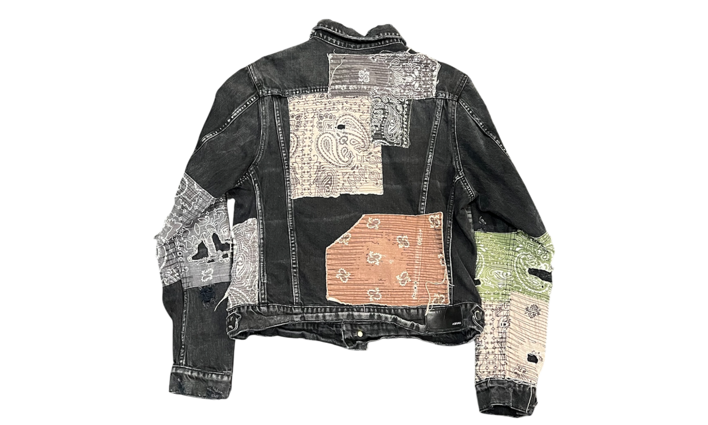 Amiri Women's Bandana Patchwork Denim Jacket (PreOwned)