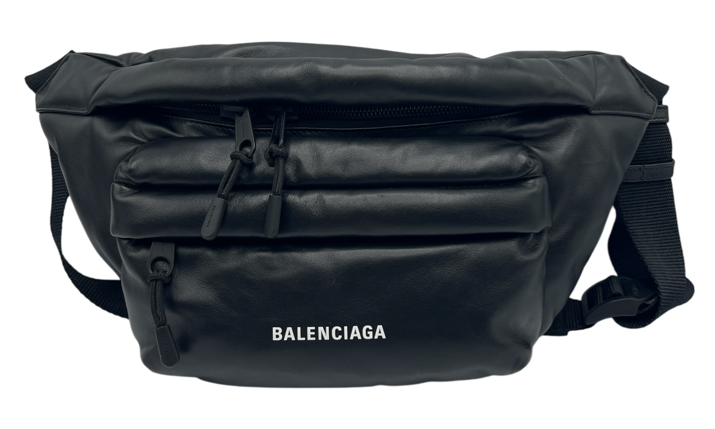 Balenciaga Puffy Leather Black Beltbag (PreOwned)