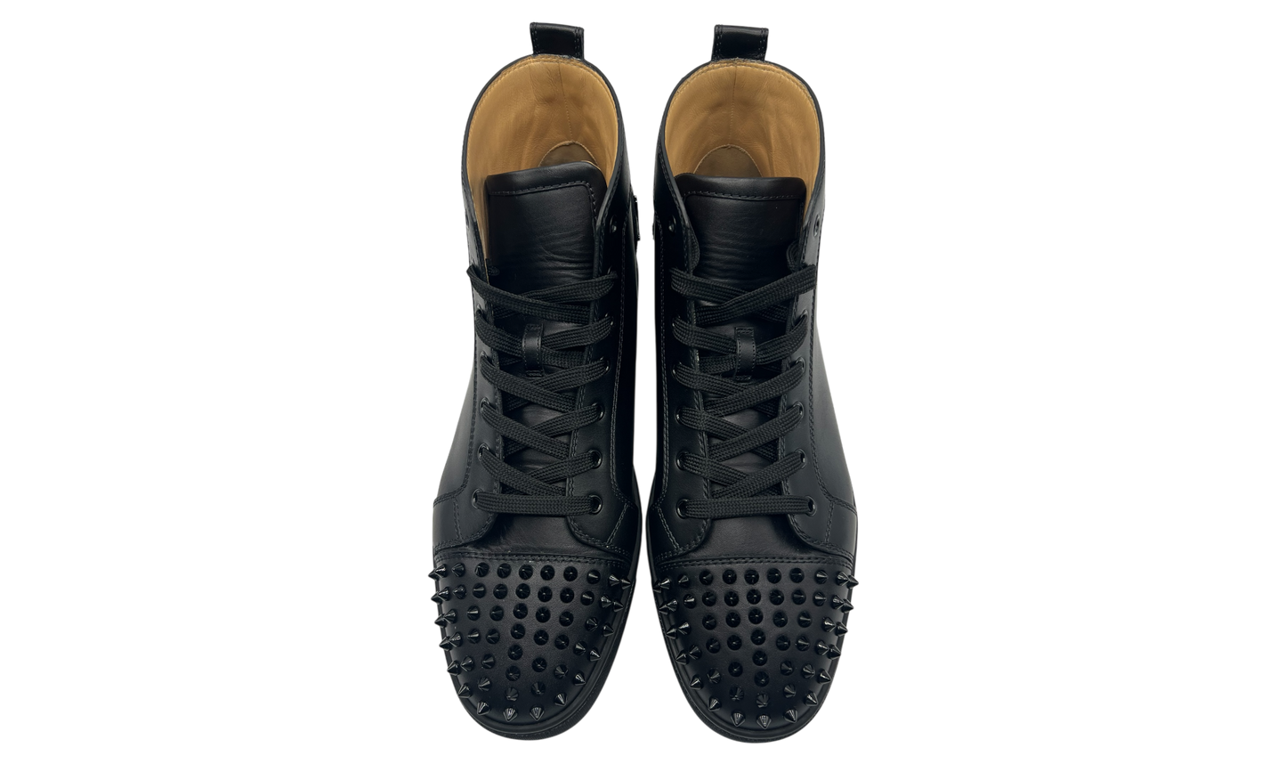Christian Louboutin Lou Spikes High Top Black Sneakers (PreOwned)