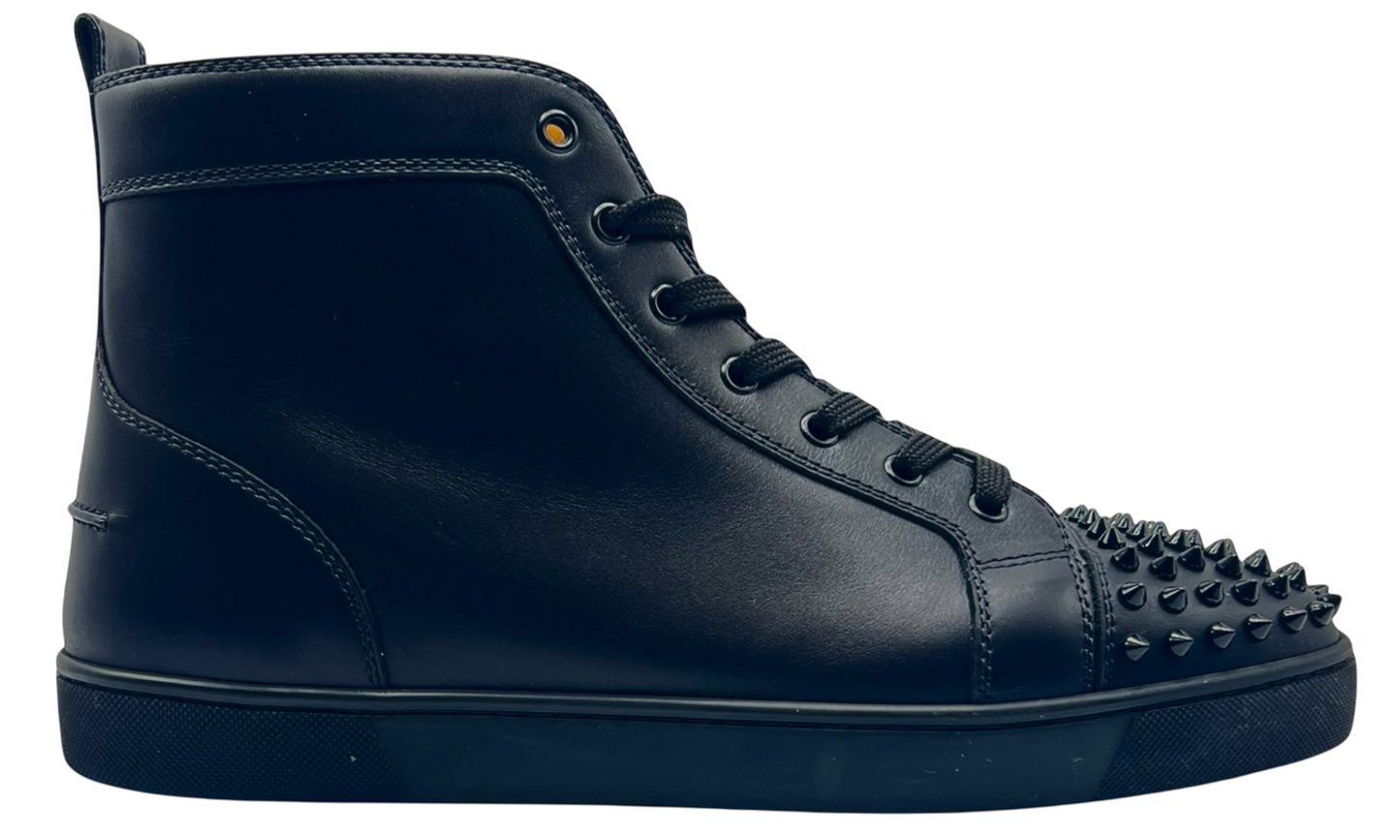 Christian Louboutin Lou Spikes High Top Black Sneakers (PreOwned)