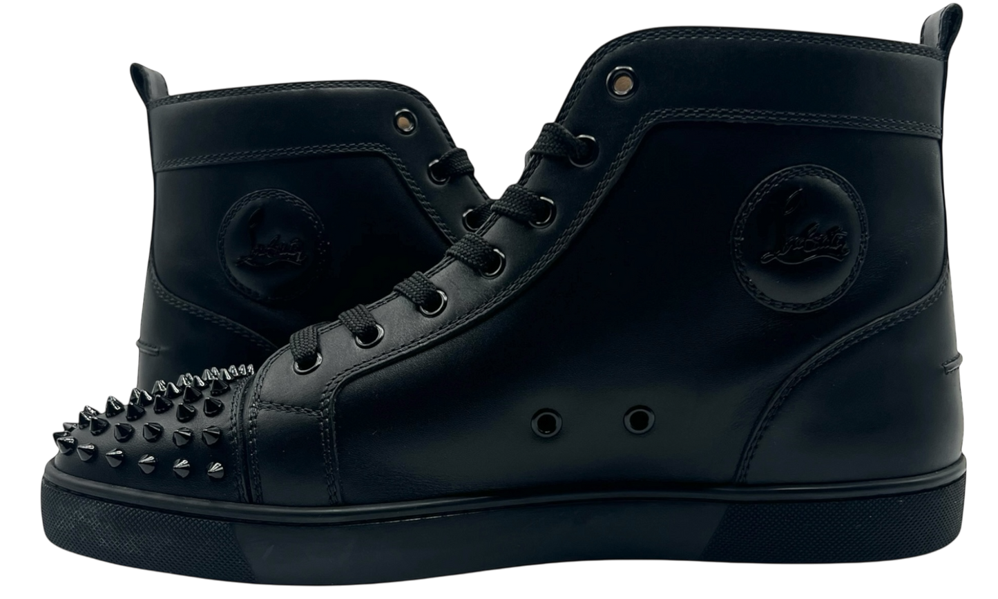 Christian Louboutin Lou Spikes High Top Black Sneakers (PreOwned)