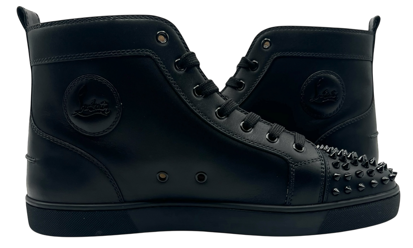 Christian Louboutin Lou Spikes High Top Black Sneakers (PreOwned)
