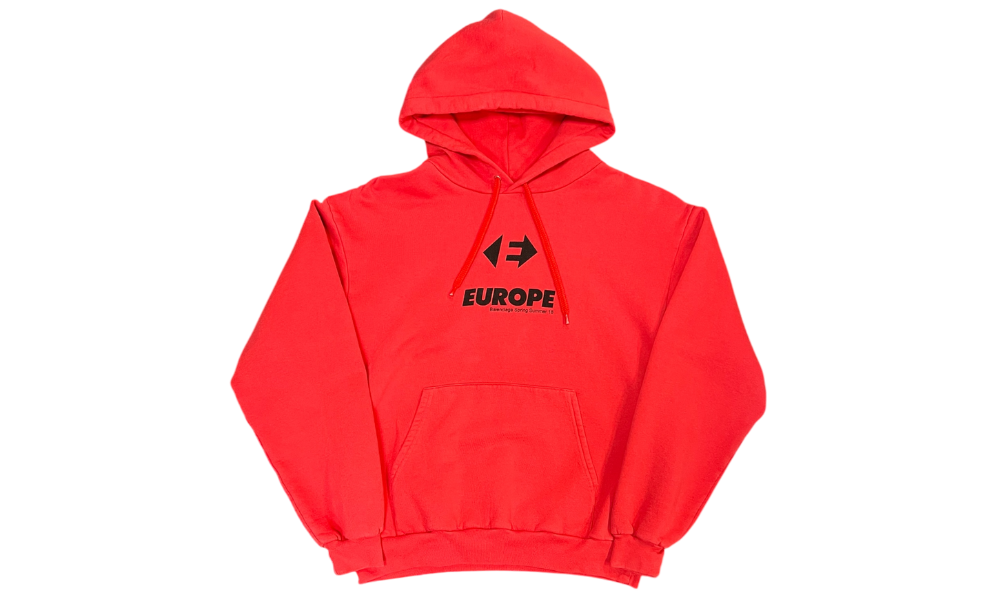 Balenciaga Europe Red Hoodie (PreOwned)