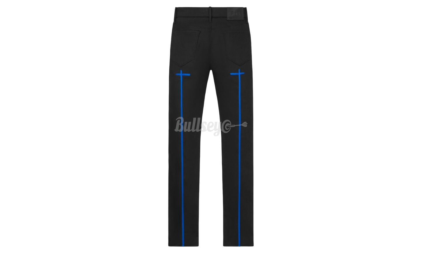 RTA Bryant Black Blue Long Cross Skinny Jeans-Bullseye Sneaker Boutique