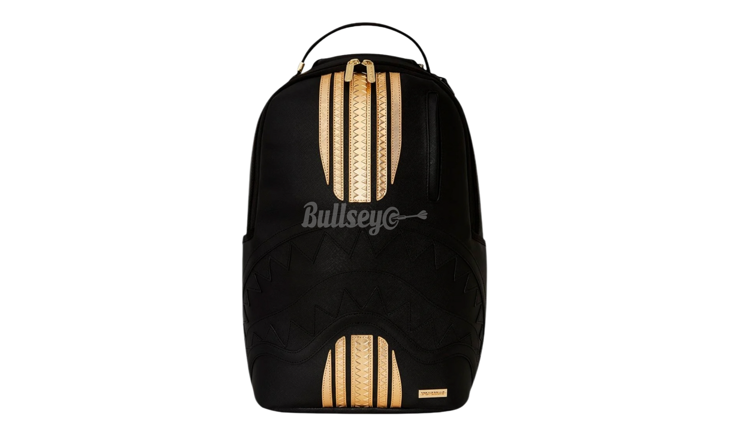 Sprayground Gold Stripes Black DLXSV Backpack-Bullseye Sneaker Boutique