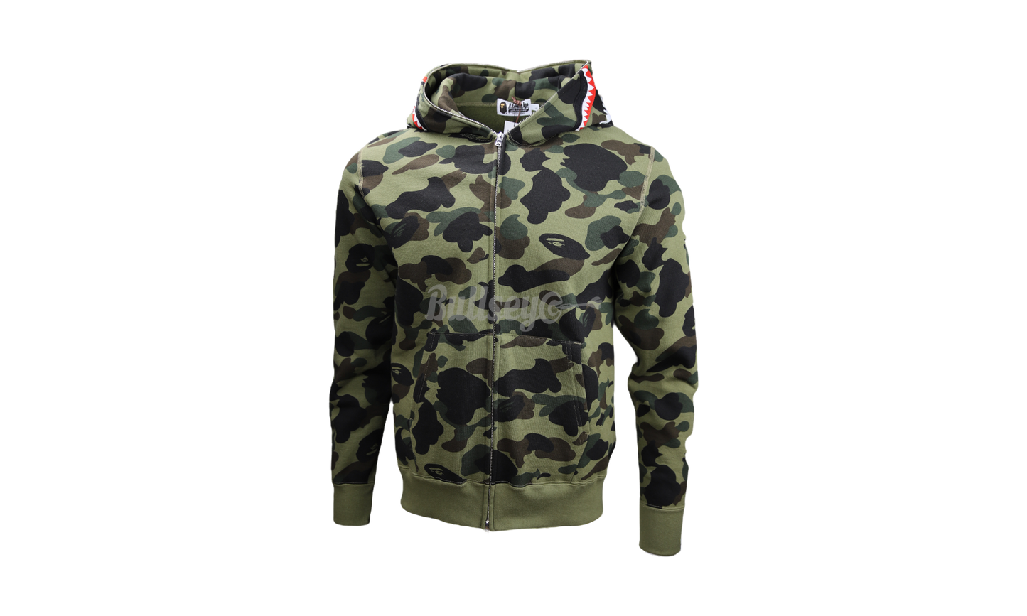 Bape ABC Dark Green Camo Shark Full Zip Hoodie-Bullseye Sneaker Boutique