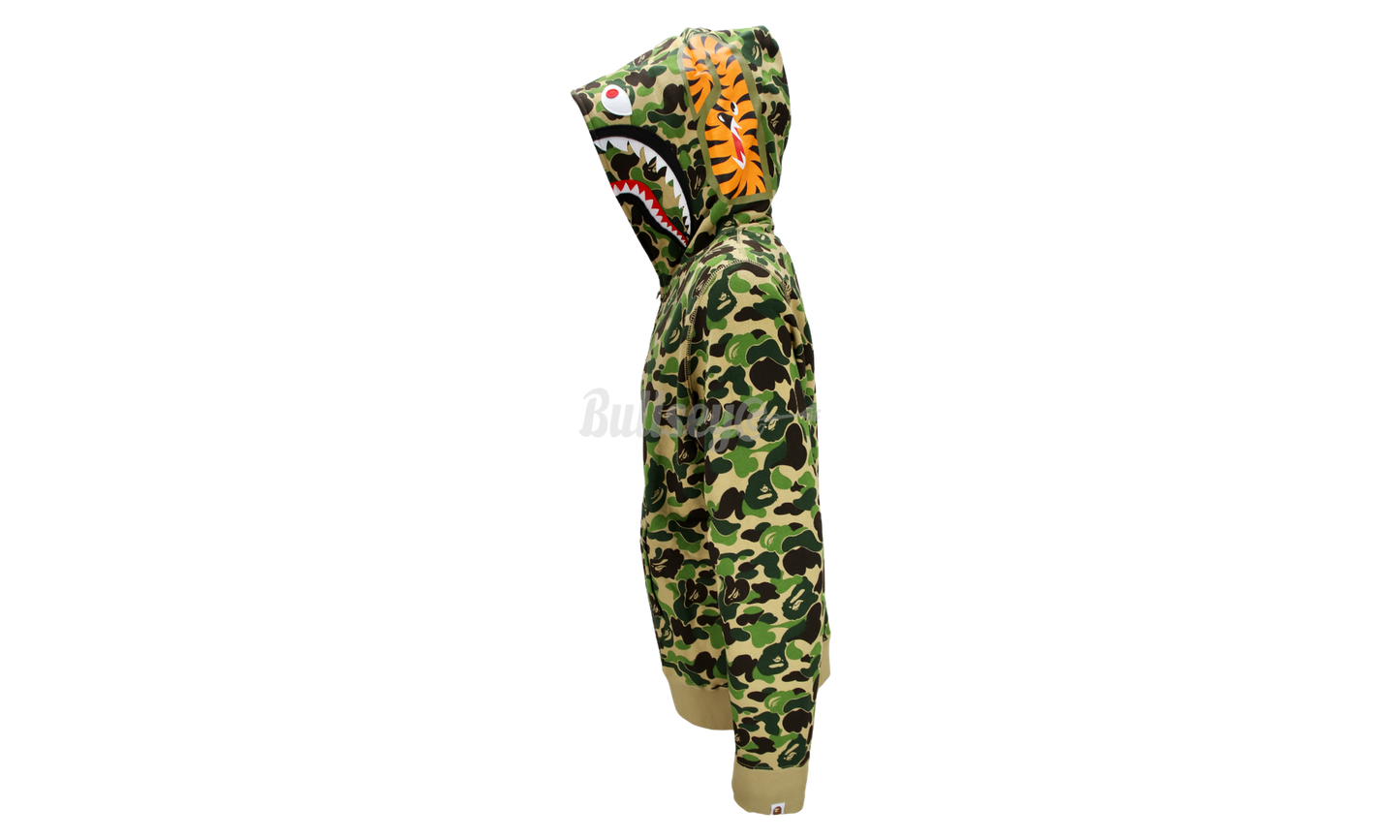 Bape ABC Green Camo Shark Full Zip Hoodie