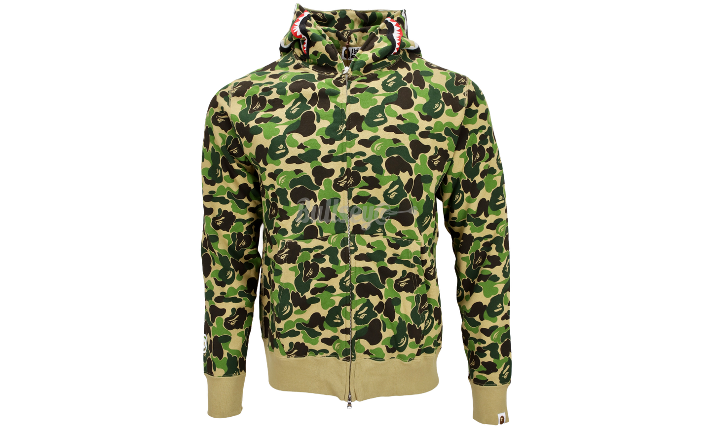 Bape ABC Green Camo Shark Full Zip Hoodie