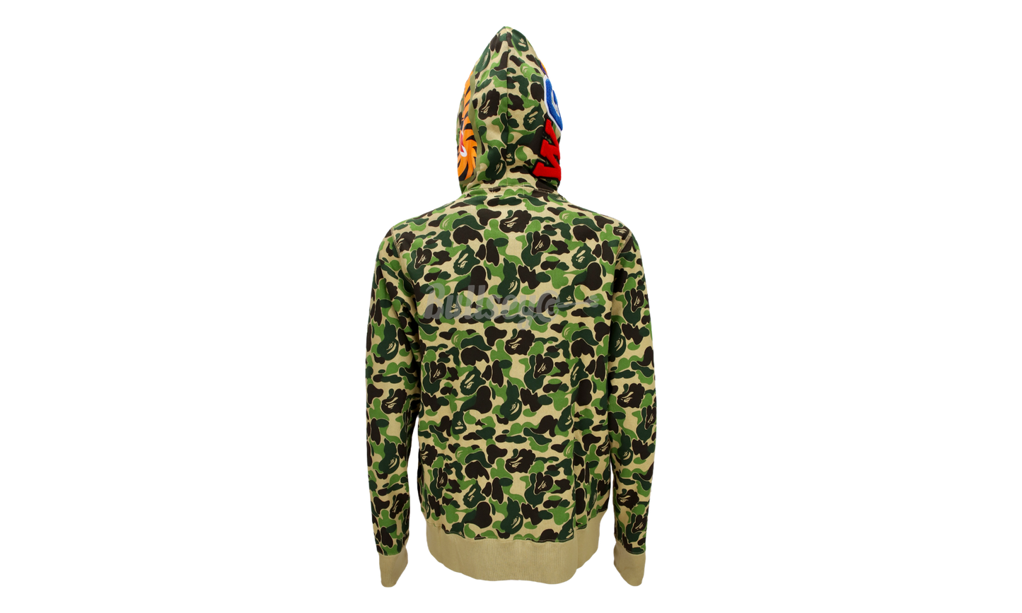 Bape ABC Green Camo Shark Full Zip Hoodie