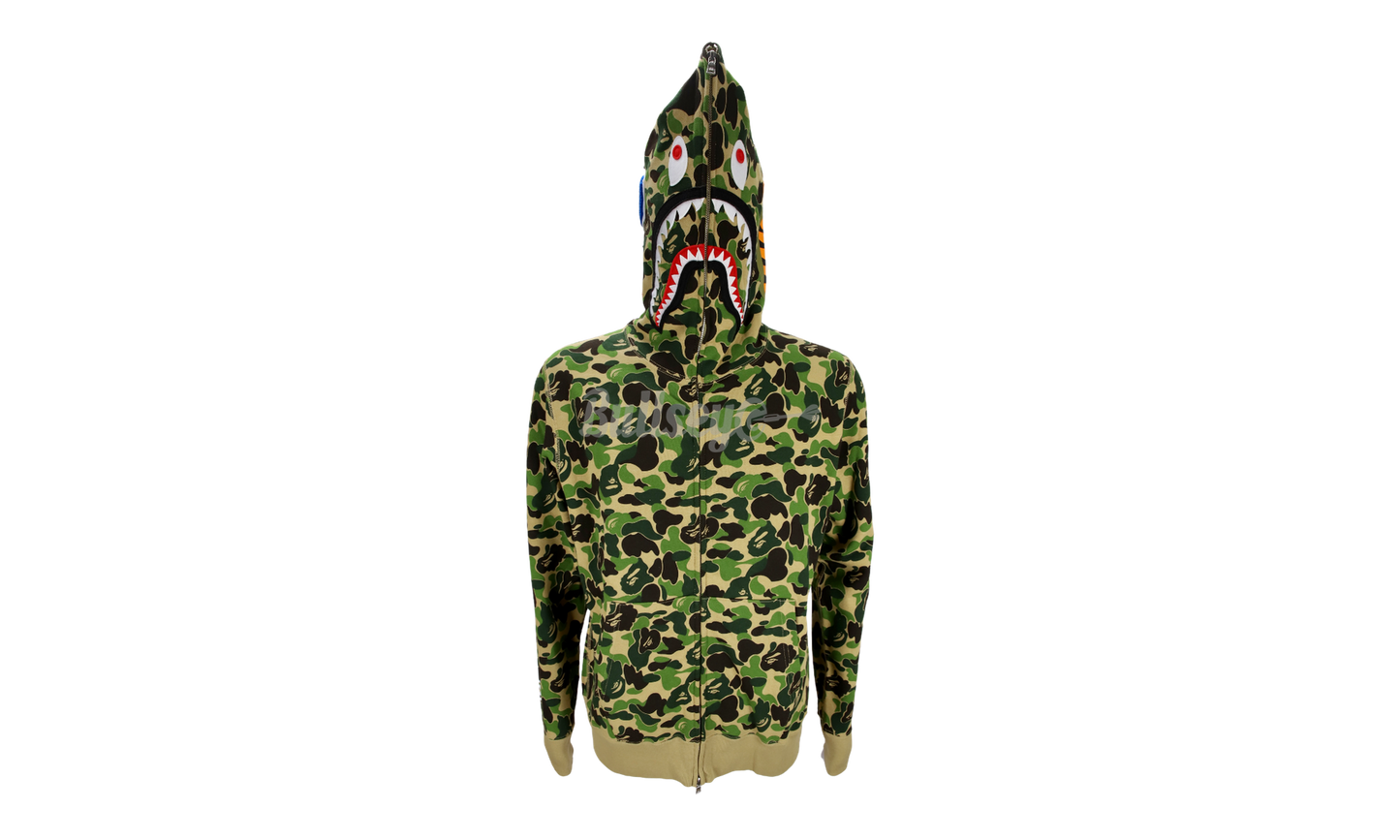 Bape ABC Green Camo Shark Full Zip Hoodie-Bullseye Sneaker Boutique