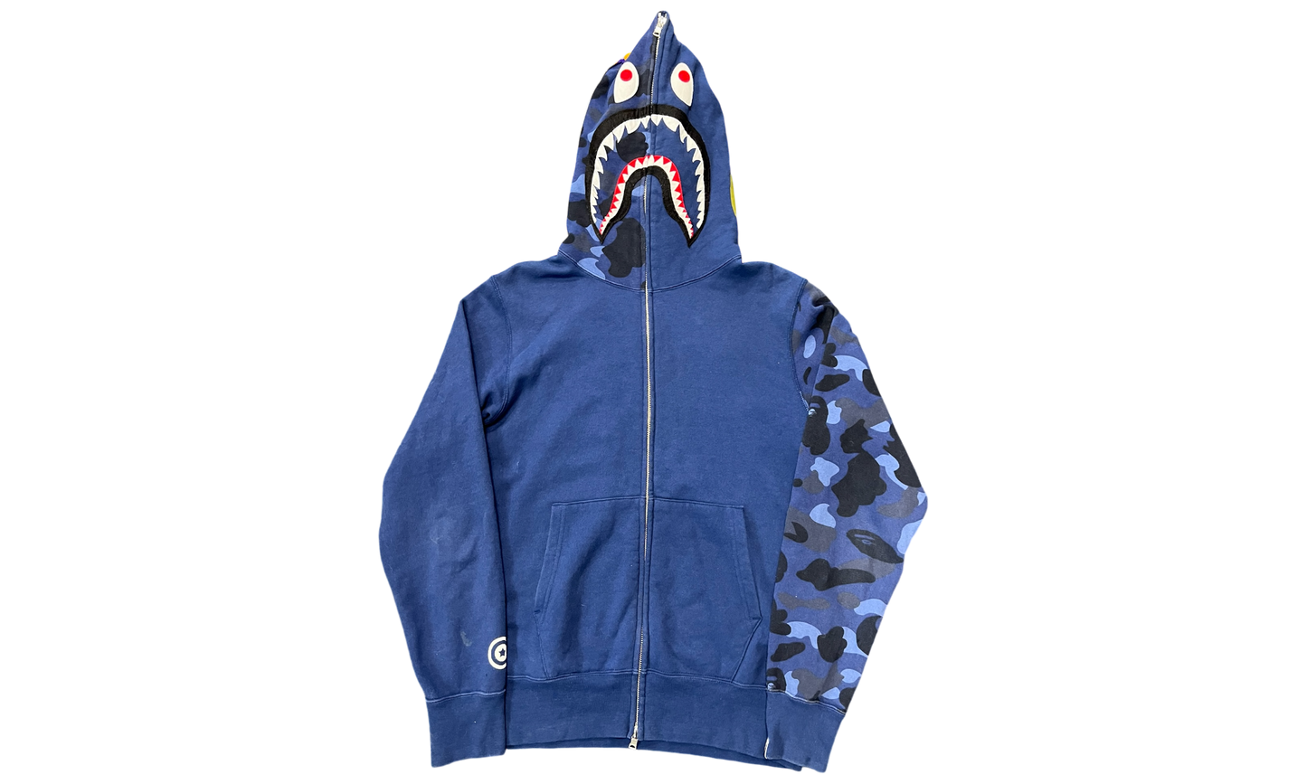 Bape Blue Half Camo Full Zip Hoodie (PreOwned)