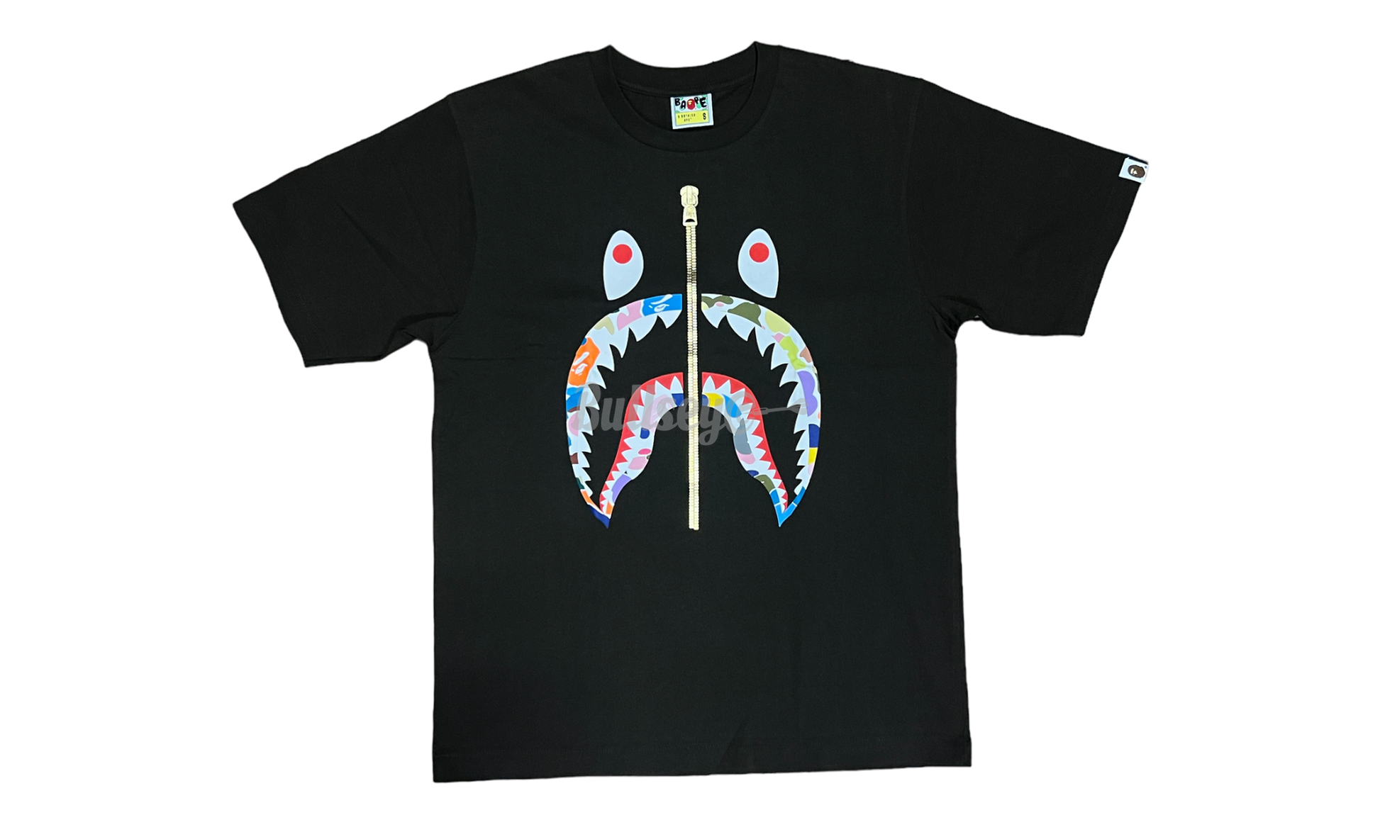 Bape Brown Shark Multi Color Camo Zip-Up T-Shirt-Bullseye Sneaker Boutique