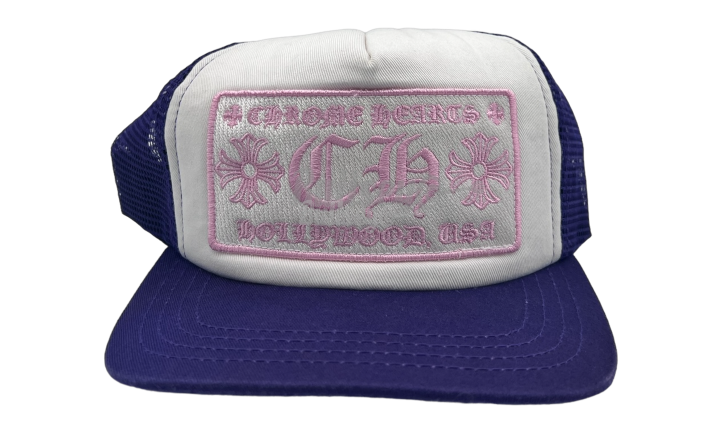 Chrome Hearts Hollywood Pink/Purple CH Trucker Hat (PreOwned)-Bullseye Sneaker Boutique