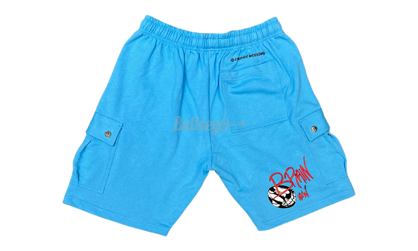 Chrome Hearts Matty Boy Brain New Blue Cargo Sweat Shorts