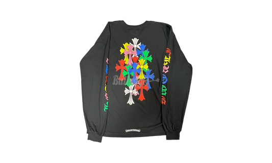 Chrome Hearts Multi Color Cross Cemetery Longsleeve Black T-Shirt (Flawed)-Bullseye Sneaker Boutique