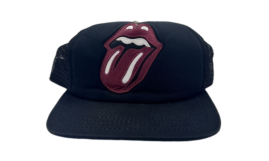 Chrome Hearts Rolling Stones Red Leather Patch Trucker Hat (PreOwned)