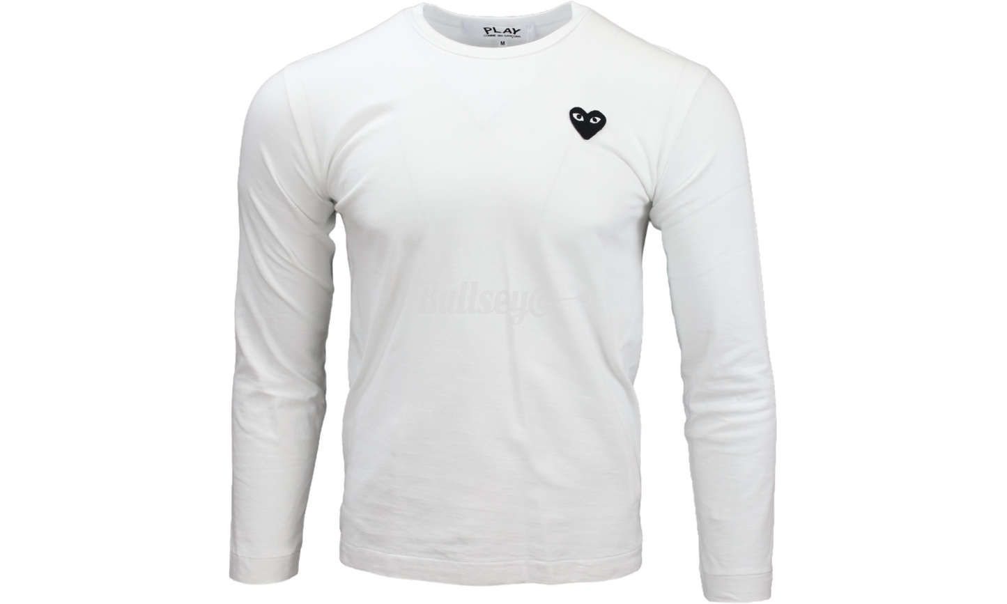 Comme Des Garcons PLAY Applique Logo White/Black Longsleeve T-shirt-Bullseye Sneaker Boutique