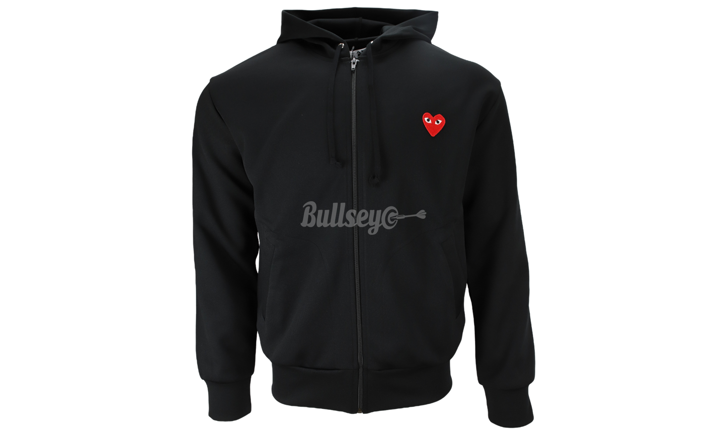 Comme Des Garcons PLAY Black Zip Up Hoodie-Bullseye Sneaker Boutique