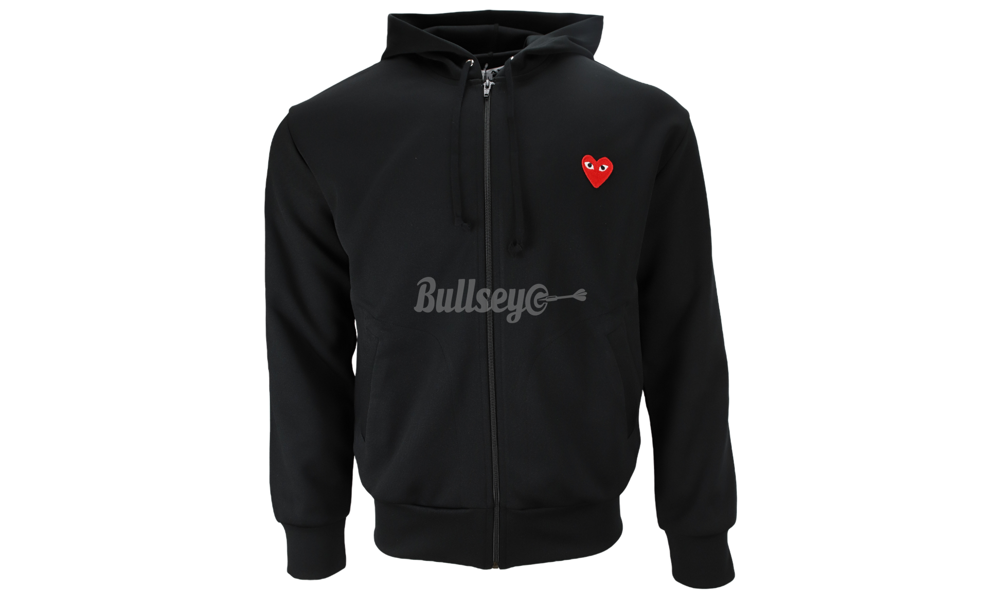 Comme Des Garcons PLAY Black Zip Up Hoodie-Bullseye Sneaker Boutique