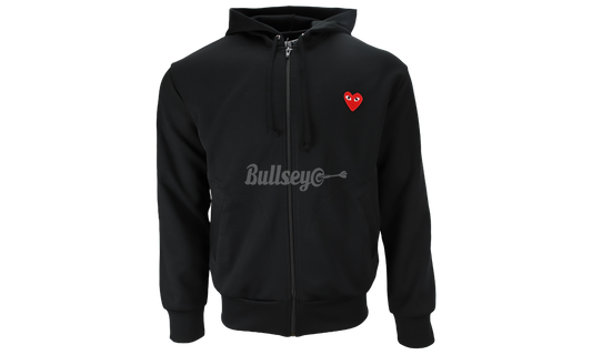 Comme Des Garcons PLAY Black Zip Up Hoodie-Bullseye Sneaker Boutique