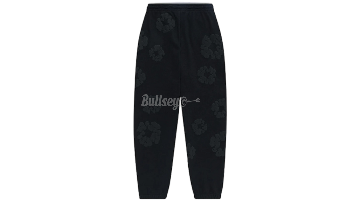 Denim Tears The Cotton Wreath Mono Black Sweatpants-Bullseye Sneaker Boutique