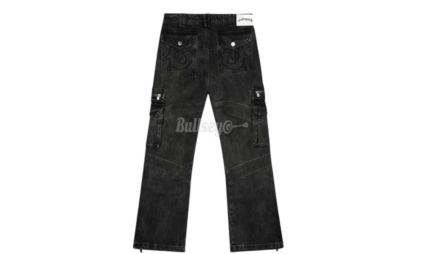 Godspeed Rockstar Flare Black Washed Cargo Pants