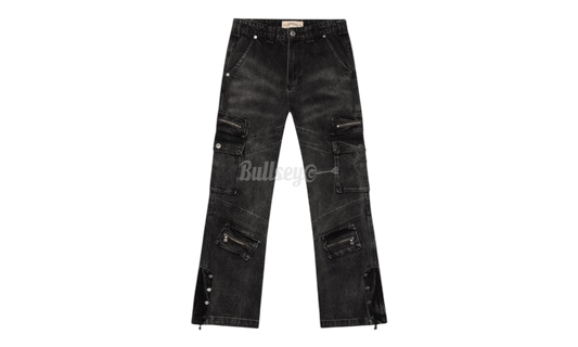 Godspeed Rockstar Flare Black Washed Cargo Pants-Bullseye Sneaker Boutique