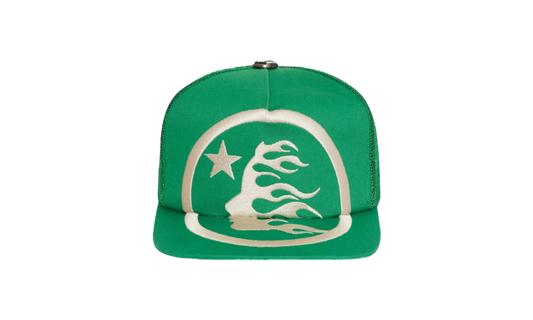 Hellstar Big Logo Green Trucker Snapback Hat