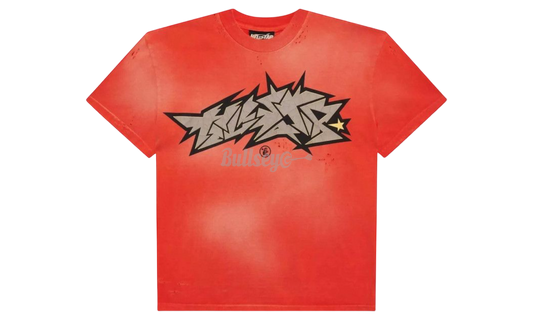 Hellstar Crack Paint Red T-Shirt-Bullseye Sneaker Boutique