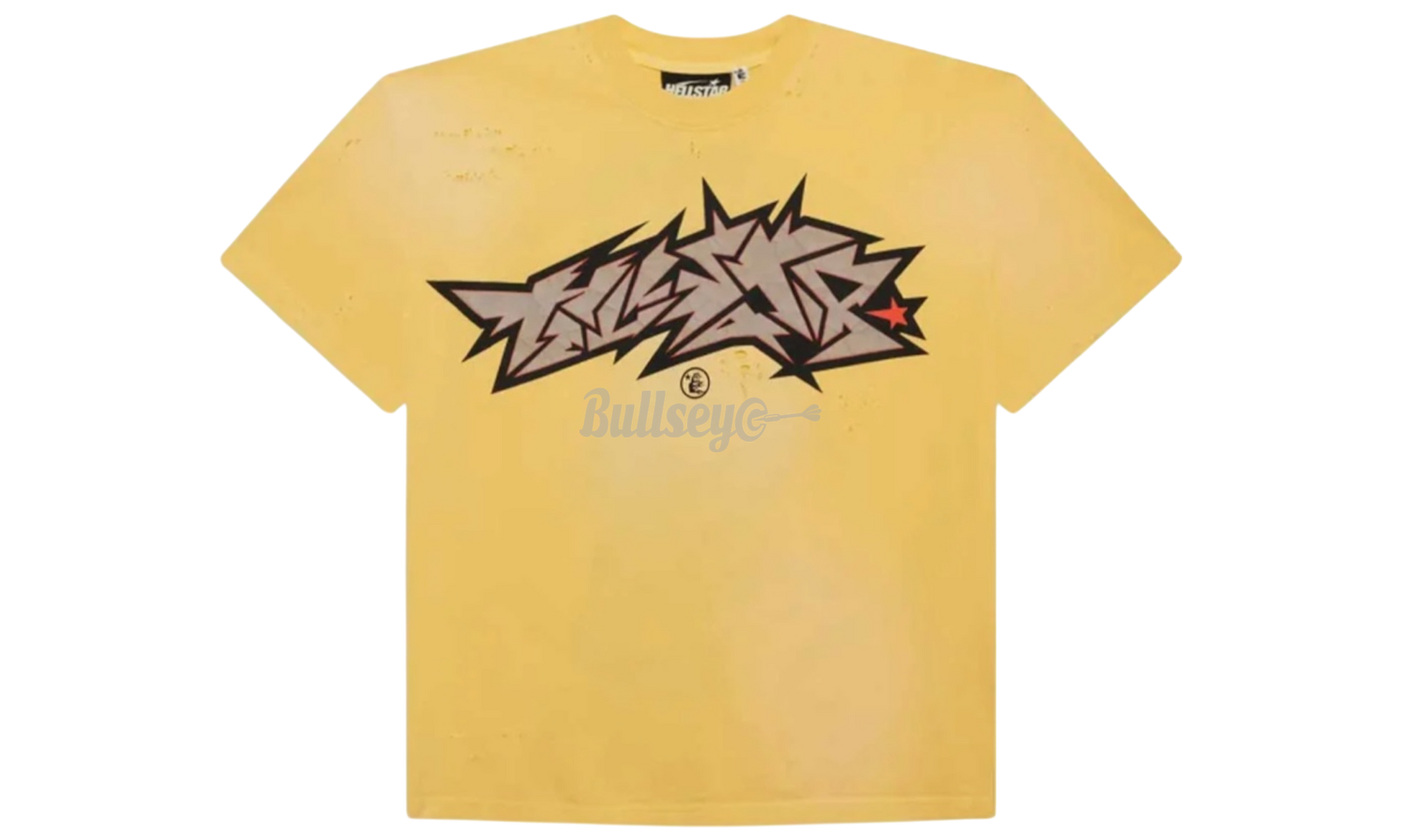 Hellstar Crack Paint Yellow T-Shirt-Bullseye Sneaker Boutique