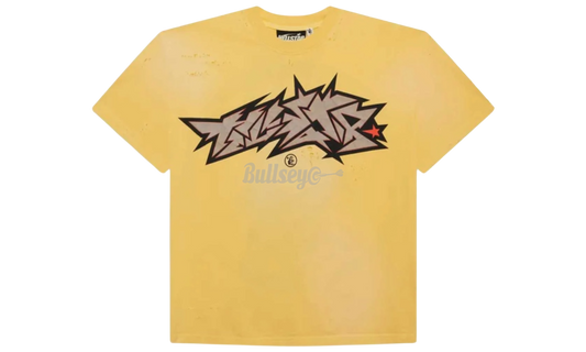 Hellstar Crack Paint Yellow T-Shirt-Bullseye Sneaker Boutique