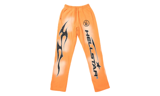 Hellstar Fire Orange Dye Flare Bottom Sweatpants