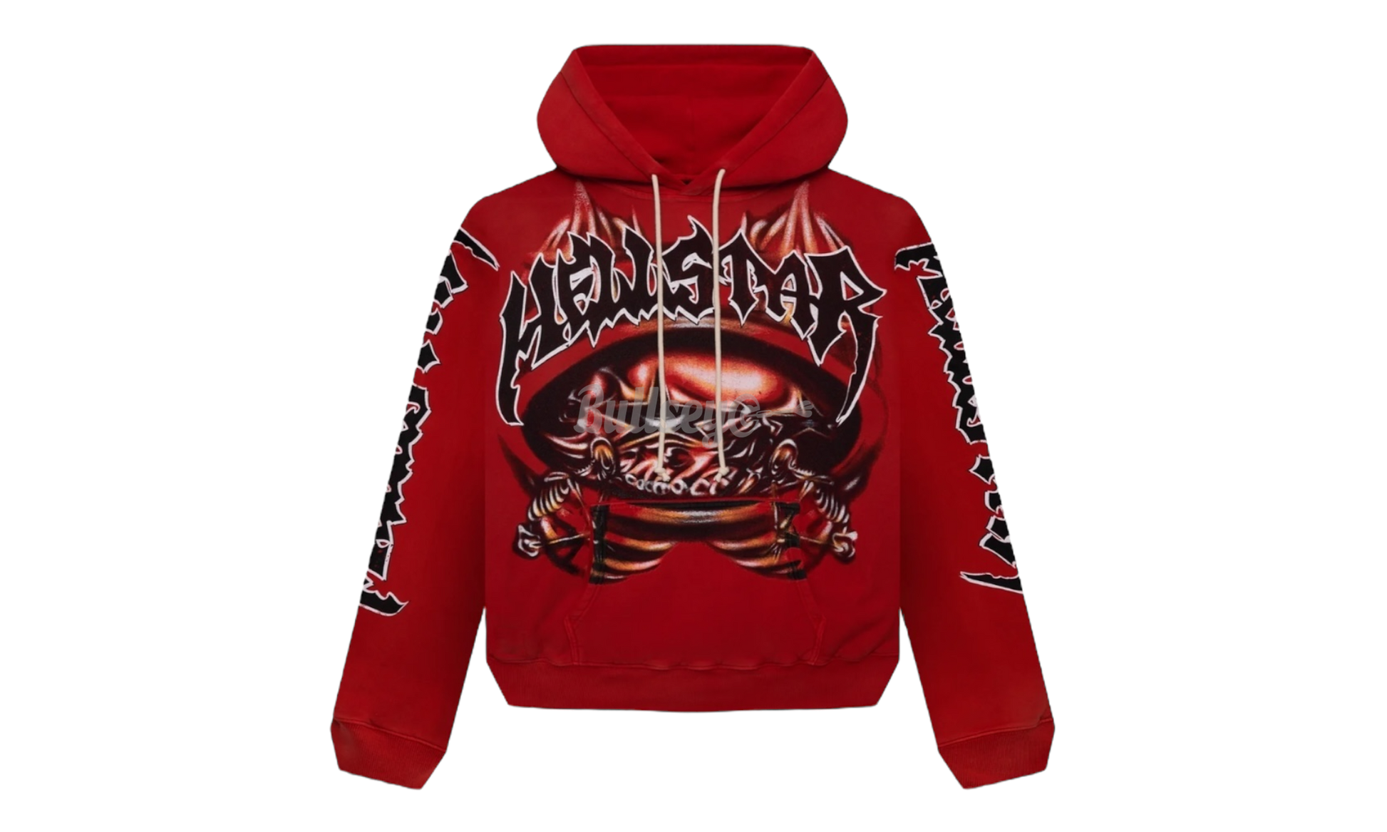 Hellstar Halloween Skeleton Airbrushed Red Hoodie-Bullseye Sneaker Boutique