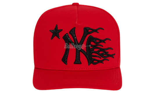 Hellstar Studios NY Red/Black Rhinestone Snapback-Bullseye Sneaker Boutique