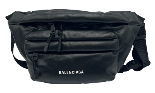 Balenciaga Puffy Leather Black Beltbag (PreOwned)