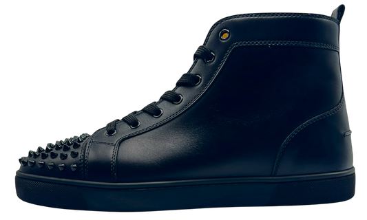 Christian Louboutin Lou Spikes High Top Black Sneakers (PreOwned)