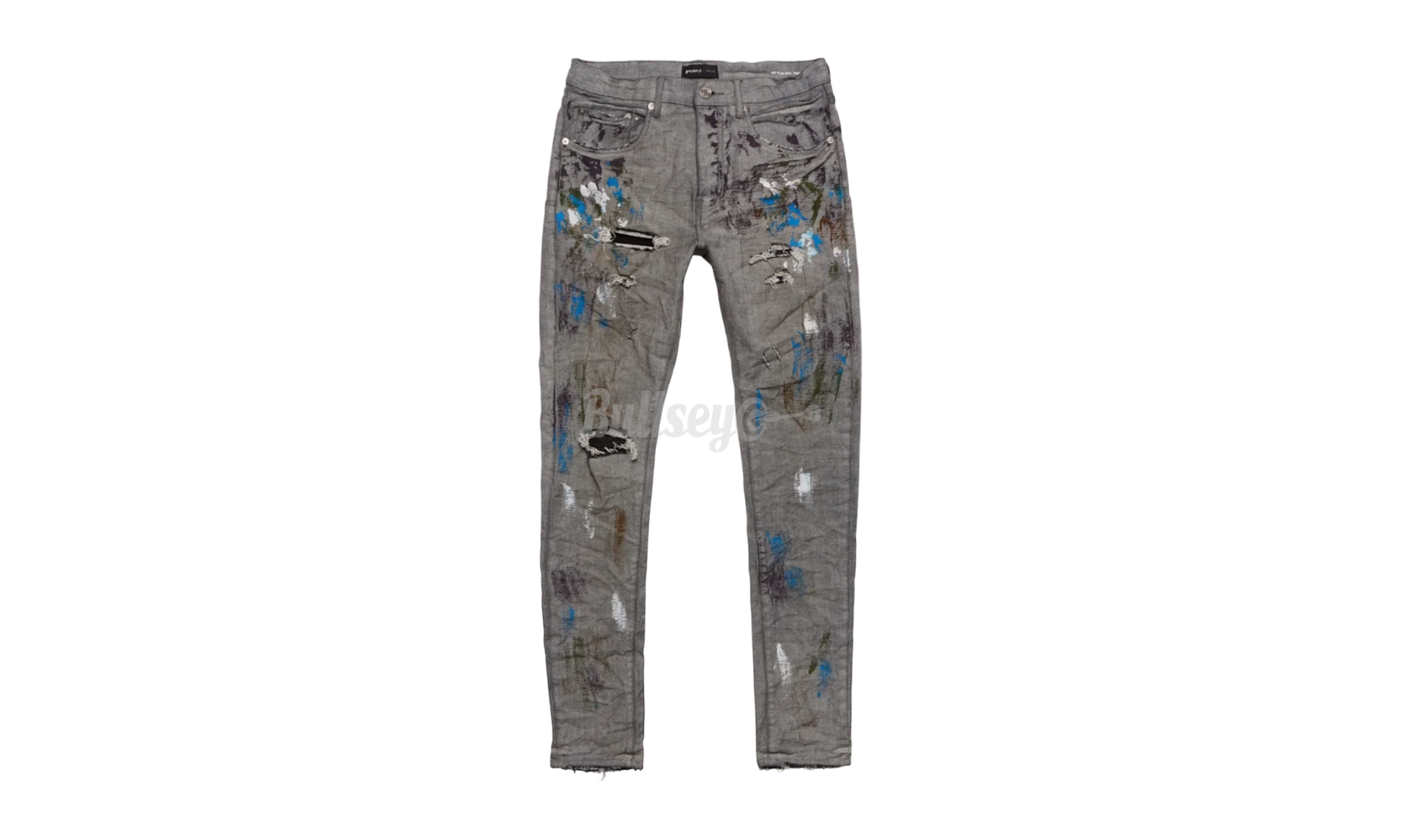 Purple-Brand Paint-Splatter Dirty Repair Grey Jeans-Bullseye Sneaker Boutique