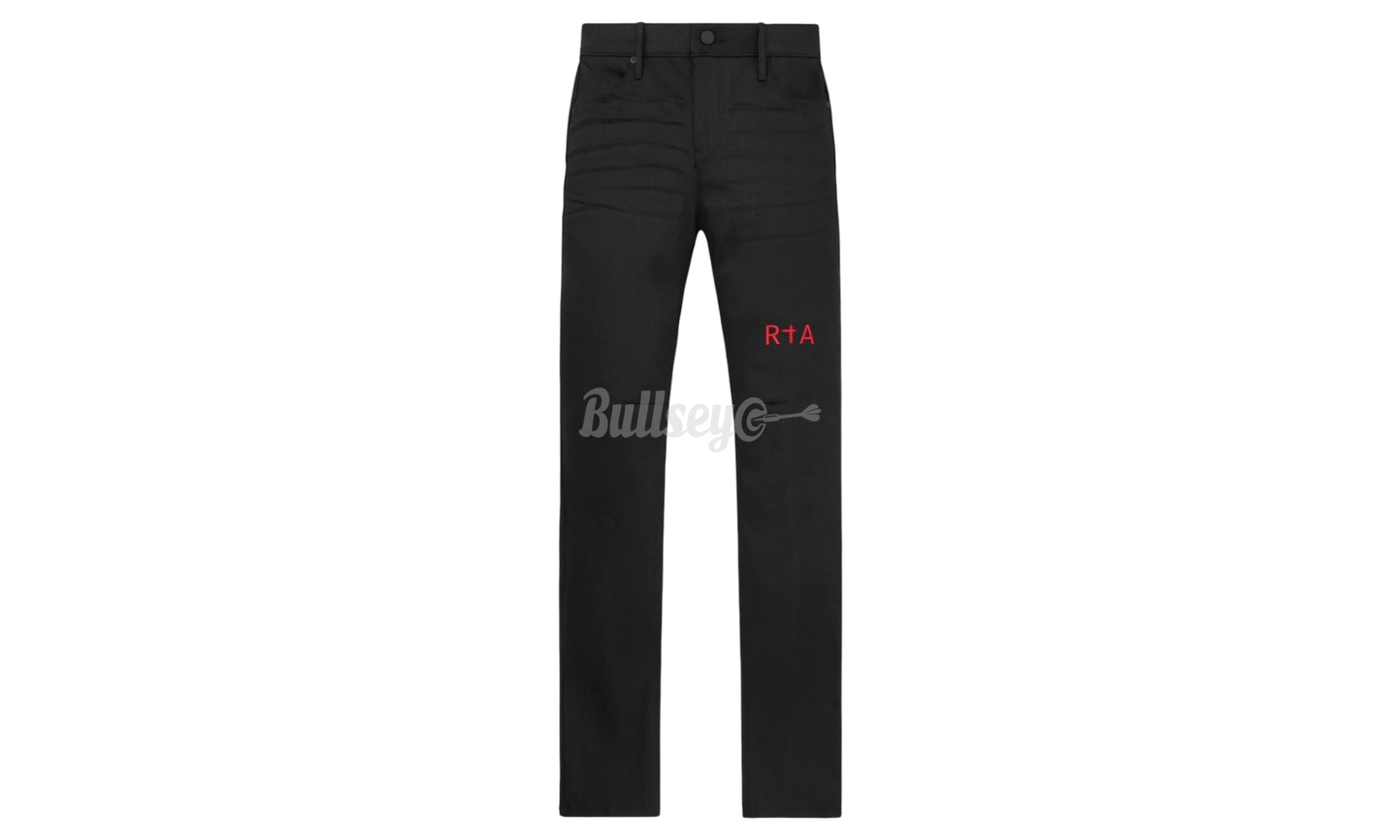 RTA Bryant Black Red Long Cross Skinny Jeans