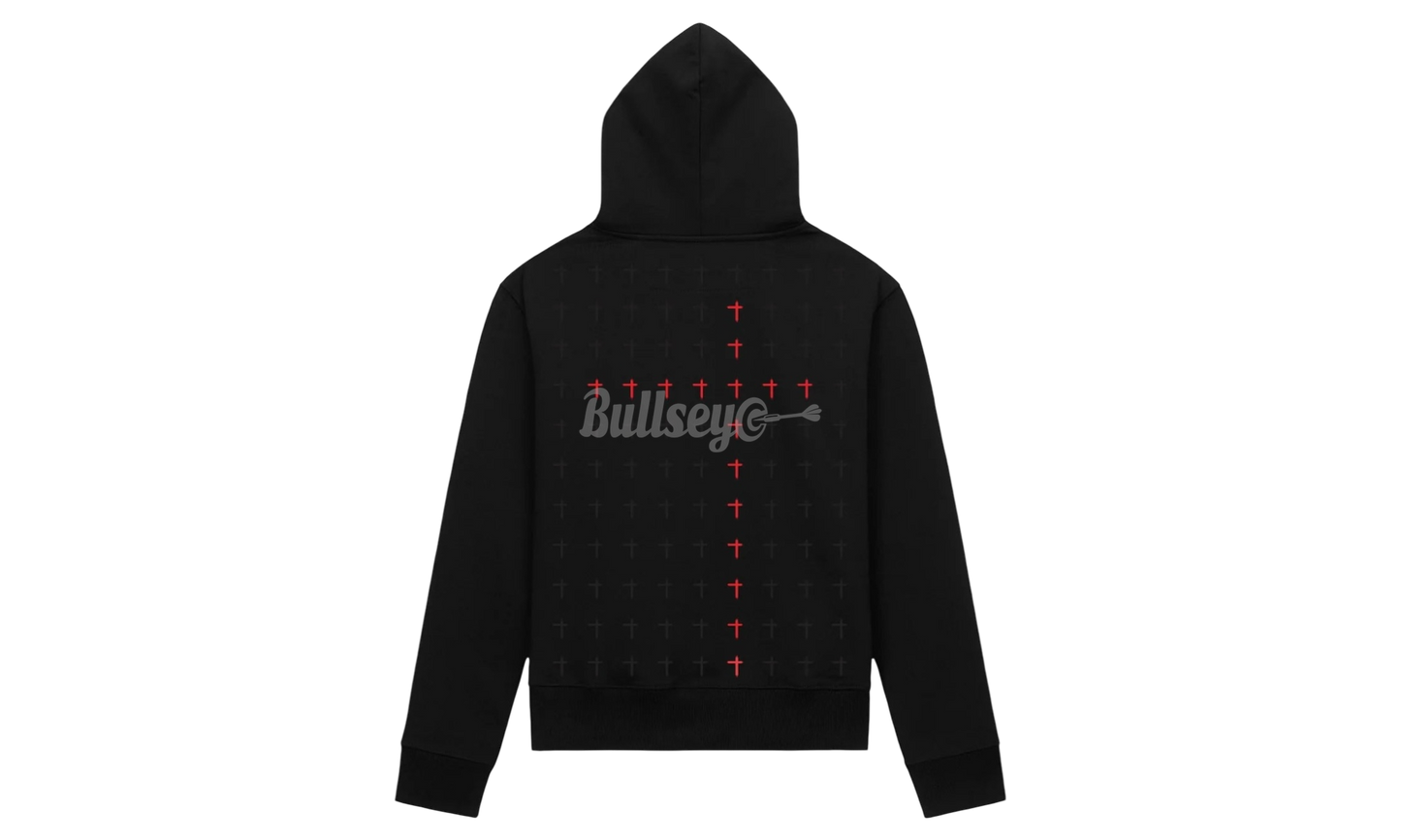 RTA Markus Black Red Long Cross Hoodie