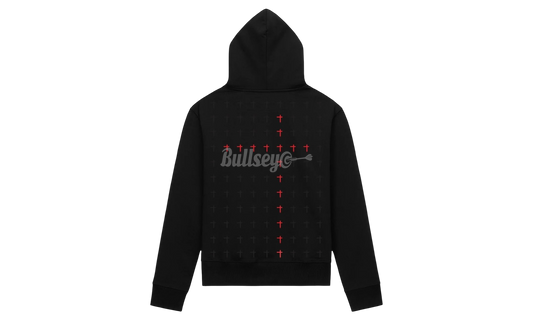 RTA Markus Black Red Long Cross Hoodie