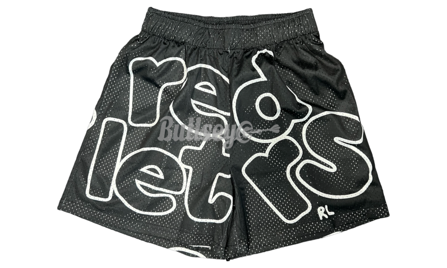 Red Letters "Black Letters" Mesh Shorts-Bullseye Sneaker Boutique