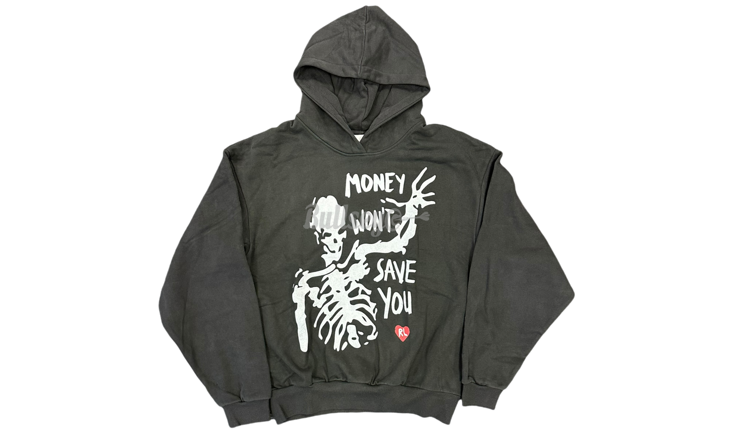 Red Letters “Money Won’t Save You” Black Hoodie-Bullseye Sneaker Boutique