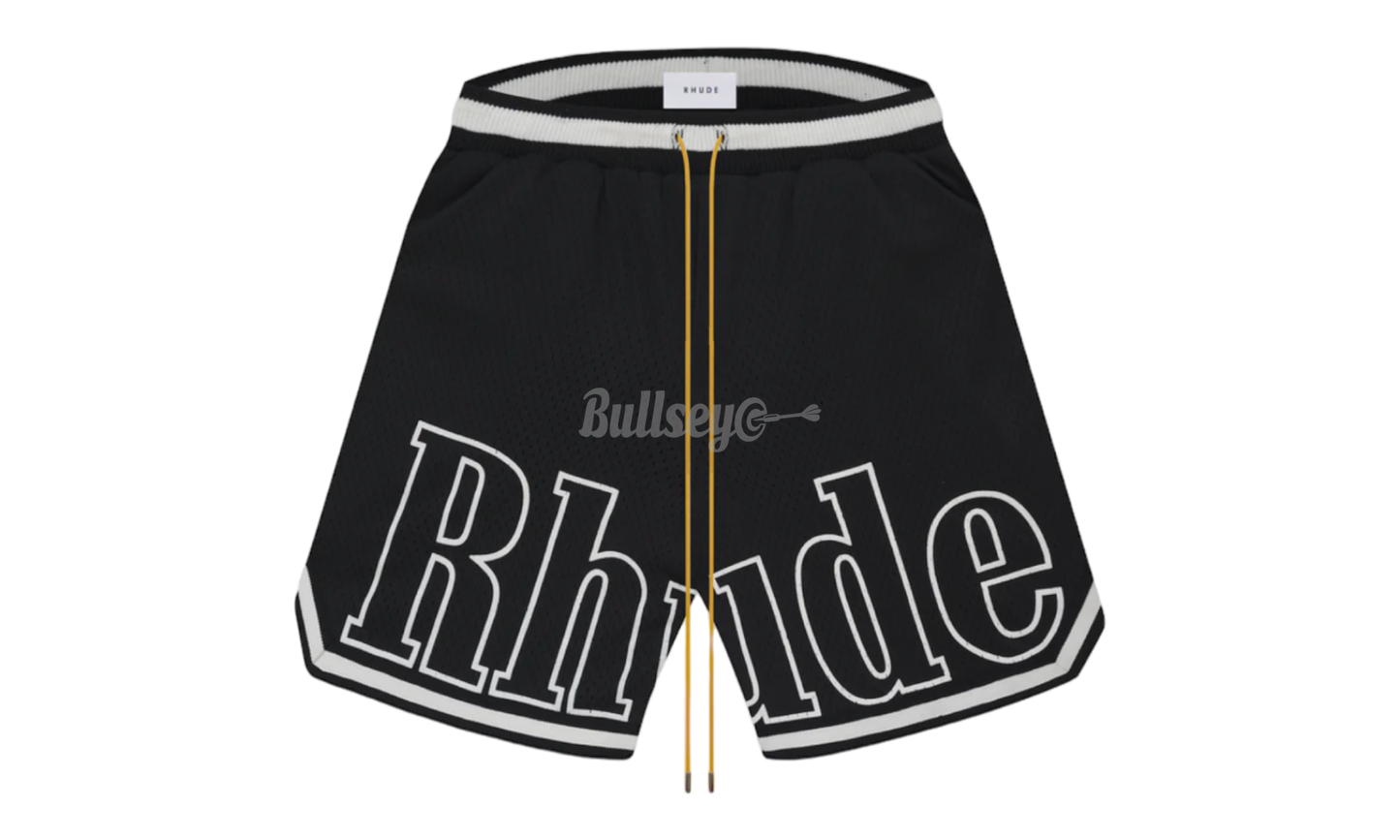 Rhude Court Black Shorts-Bullseye Sneaker Boutique