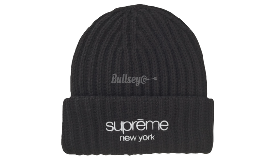 Supreme Classic Logo Chunky Ribbed Beanie Black (FW24)-Bullseye Sneaker Boutique