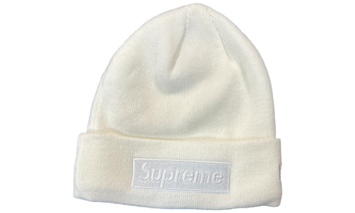 Supreme New Era White Box Logo Beanie (PreOwned)-Bullseye Sneaker Boutique