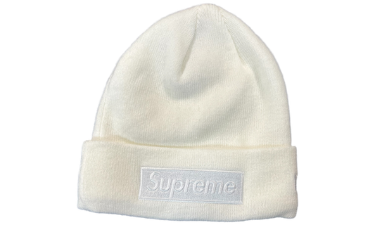 Supreme New Era White Box Logo Beanie (PreOwned)-Bullseye Sneaker Boutique